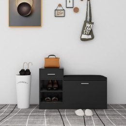 ŁAWKA Z MIEJSCEM NA BUTY POŁYSK CZARNA 94,5X31X57CM