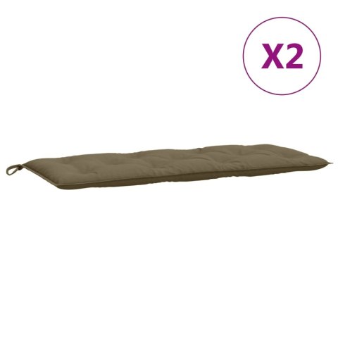 PODUSZKI NA ŁAWKĘ OGRODOWĄ 2 SZT. TAUPE MELANŻ 120X50X7CM
