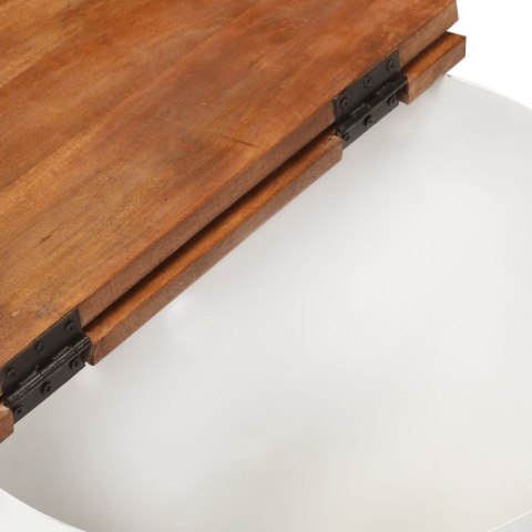 STOLIK KAWOWY BIAŁY 50X27CM DREWNO Z ODZYSKU