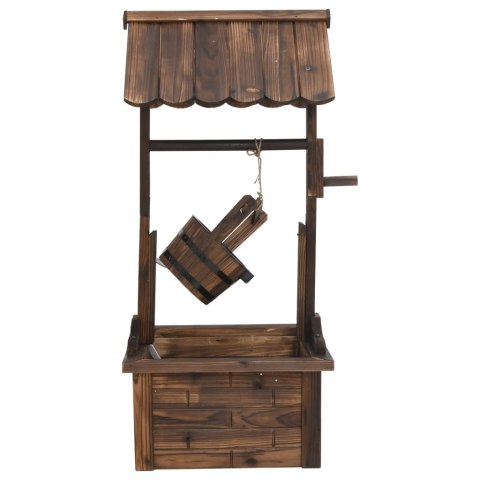 FONTANNA Z POMPĄ-STUDNIA ŻYCZEŃ 57X50X112CM DREWNO JODŁOWE