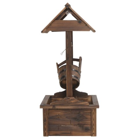 FONTANNA Z POMPĄ-STUDNIA ŻYCZEŃ 57X50X112CM DREWNO JODŁOWE