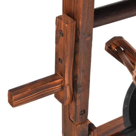 FONTANNA Z POMPĄ-STUDNIA ŻYCZEŃ 57X50X112CM DREWNO JODŁOWE