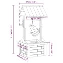FONTANNA Z POMPĄ-STUDNIA ŻYCZEŃ 57X50X112CM DREWNO JODŁOWE