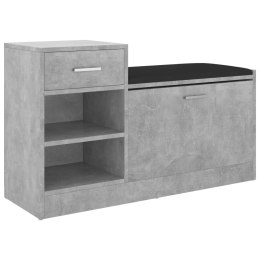 ŁAWKA Z MIEJSCEM NA BUTY SZAROŚĆ BETONU 94,5X31X57CM PŁYTA