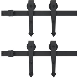 SYSTEM DO MOCOWANIA DRZWI PRZESUWNYCH 2X183CM STAL CZARNY