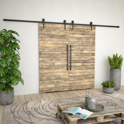 SYSTEM DO MOCOWANIA DRZWI PRZESUWNYCH 2X183CM STAL CZARNY