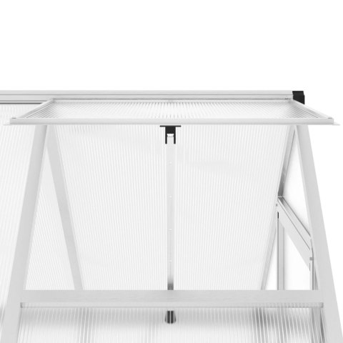 SZKLARNIA OGRODOWA Z RAMĄ PODSTAWY SREBRNA 169X114X195CM ALUMINIUM