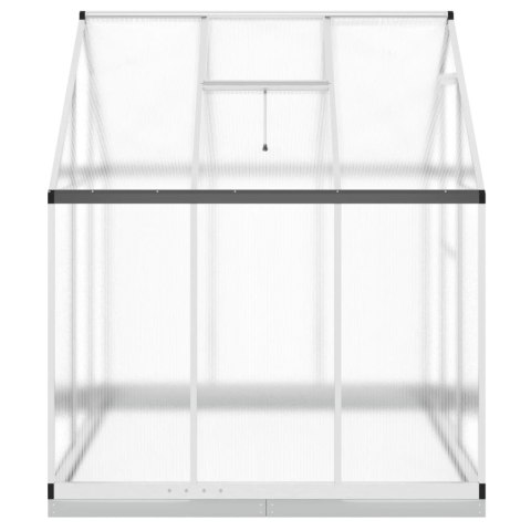 SZKLARNIA OGRODOWA Z RAMĄ PODSTAWY SREBRNA 169X169X202CM ALUMINIUM