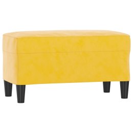 ŁAWKA ŻÓŁTY 70X35X41CM TAPICEROWANA AKSAMITEM