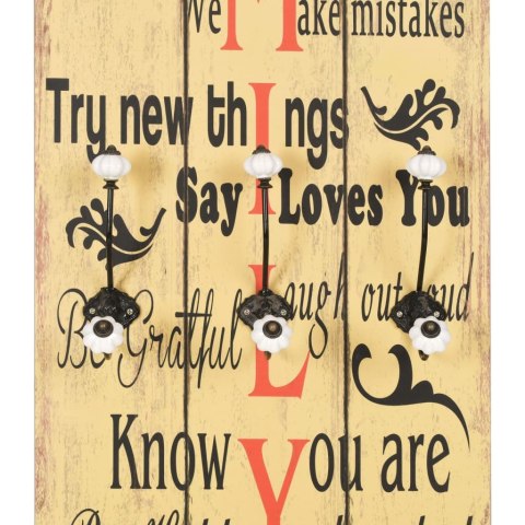 WIESZAK ŚCIENNY NA ODZIEŻ WIERZCHNIĄ 120X40CM FAMILY