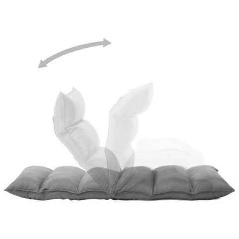 SKŁADANE KRZESŁO PODŁOGOWE JASNOSZARE TKANINA