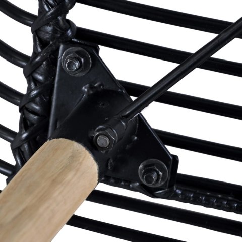 KRZESŁA STOŁOWE 6 SZT. CZARNE NATURALNY RATTAN