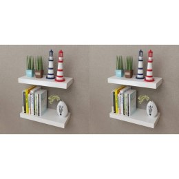 PÓŁKI ŚCIENNE 4SZT BIAŁE 40CM