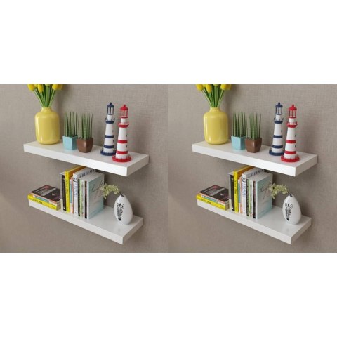 PÓŁKI ŚCIENNE 4 SZT. BIAŁE 60CM