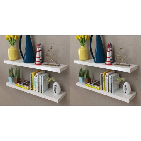 PÓŁKI ŚCIENNE 4 SZT. BIAŁE 80CM