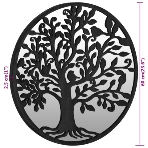 LUSTRO DO WNĘTRZ CZARNE 60X2,5CM OKRĄGŁE ŻELAZNE