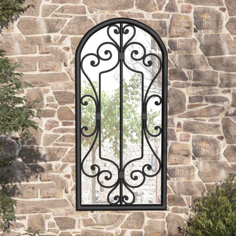 LUSTRO OGRODOWE CZARNE 100X45CM ŻELAZNA RAMA