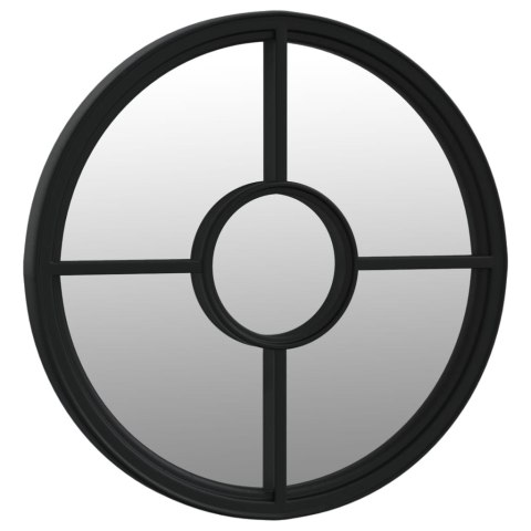 LUSTRO OGRODOWE CZARNE 40X4CM OKRĄGŁA ŻELAZNA RAMA