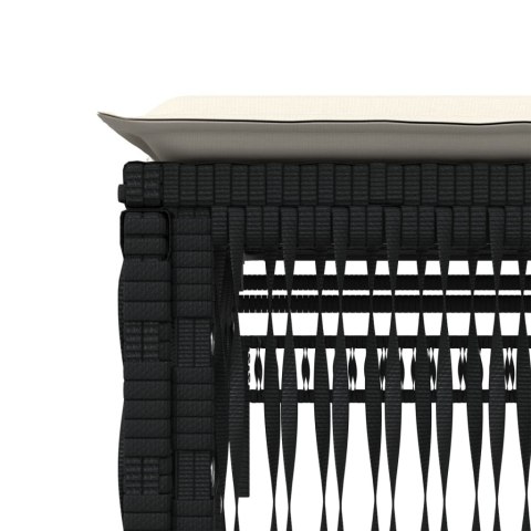 LEŻAKI ZE STOLIKIEM 2 SZT. CZARNE POLIRATTAN