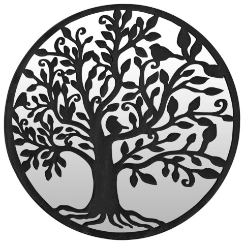 LUSTRO OGRODOWE CZARNE 60X2,5CM OKRĄGŁA ŻELAZNA RAMA