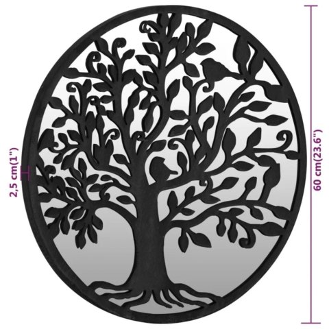 LUSTRO OGRODOWE CZARNE 60X2,5CM OKRĄGŁA ŻELAZNA RAMA