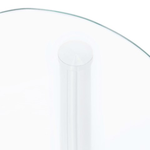 2-POZIOMOWY STOLIK 38X38X50CM PRZEZROCZYSTE SZKŁO HARTOWANE