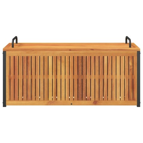 SKRZYNIA OGRODOWA 110X45X42/53CM DREWNO AKACJOWE I STAL