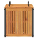 SKRZYNIA OGRODOWA 45X45X45/53CM DREWNO AKACJOWE I STAL