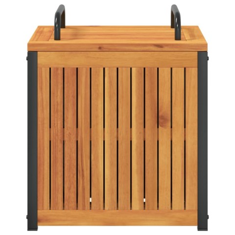 SKRZYNIA OGRODOWA 45X45X45/53CM DREWNO AKACJOWE I STAL