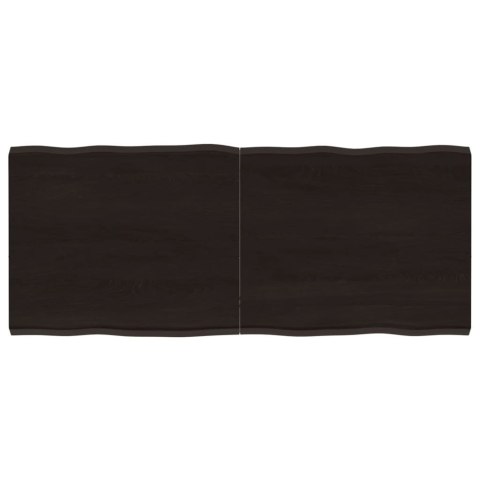 BLAT CIEMNOBRĄZOWY 120X50X(2-4)CM DREWNO Z NATURALNĄ KRAWĘDZIĄ