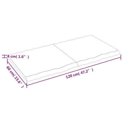 BLAT DO ŁAZIENKI CIEMNOBRĄZOWY 120X60X(2-4)CM LITE DREWNO
