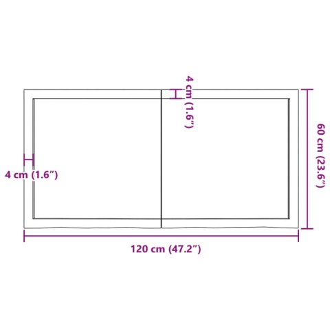 BLAT DO ŁAZIENKI CIEMNOBRĄZOWY 120X60X(2-4)CM LITE DREWNO