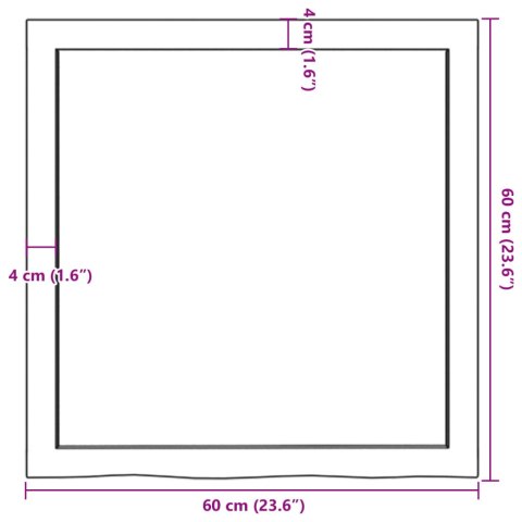 BLAT DO ŁAZIENKI CIEMNOBRĄZOWY 60X60X(2-4)CM LITE DREWNO