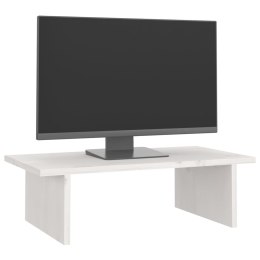 PODSTAWKA NA MONITOR BIAŁA 50X27X15CM LITE DREWNO SOSNOWE