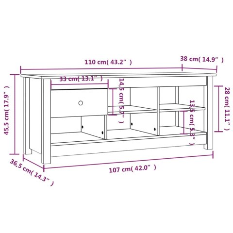 SZAFKA NA BUTY 110X38X45,5CM LITE DREWNO SOSNOWE