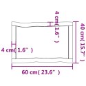 BLAT CIEMNOBRĄZOWY 60X40X(2-6)CM DREWNO Z NATURALNĄ KRAWĘDZIĄ