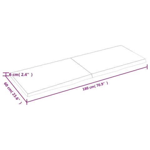 BLAT DO ŁAZIENKI CIEMNOBRĄZOWY 180X60X(2-6)CM LITE DREWNO