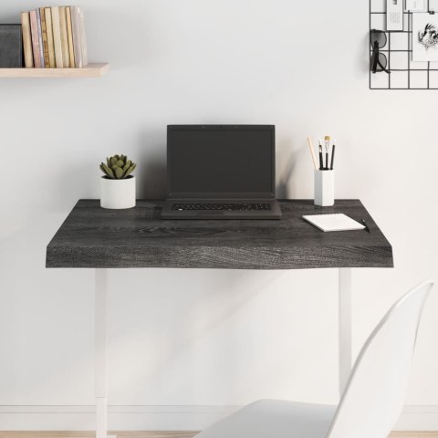 BLAT STOŁU CIEMNOBRĄZOWY 80X60X(2-6)CM LITE DREWNO DĘBOWE