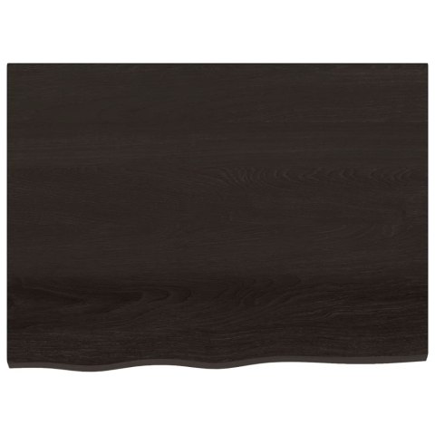 BLAT STOŁU CIEMNOBRĄZOWY 80X60X(2-6)CM LITE DREWNO DĘBOWE