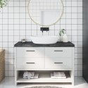 BLAT DO ŁAZIENKI CIEMNOBRĄZOWY 120X40X(2-6)CM LITE DREWNO