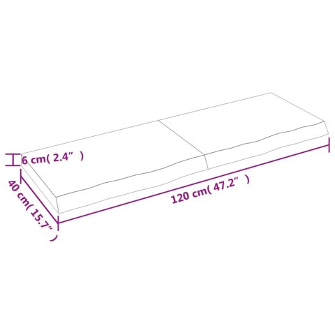BLAT DO ŁAZIENKI CIEMNOBRĄZOWY 120X40X(2-6)CM LITE DREWNO