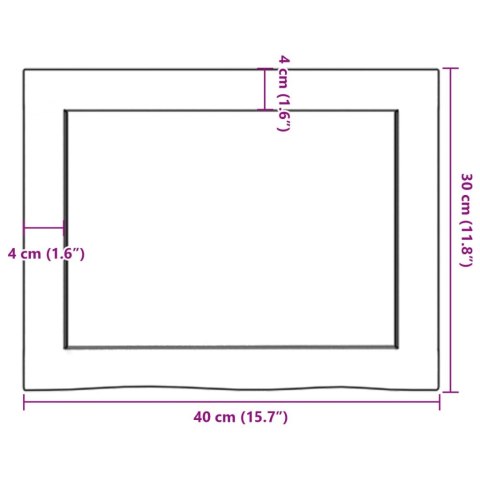 BLAT DO ŁAZIENKI CIEMNOBRĄZOWY 40X30X(2-6)CM LITE DREWNO