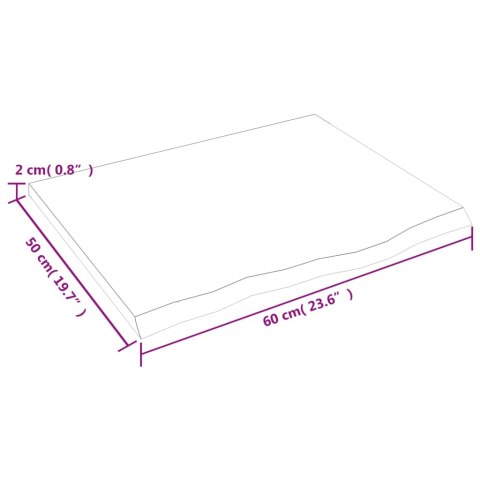 BLAT DO ŁAZIENKI CIEMNOBRĄZOWY 60X50X2CM LITE DREWNO