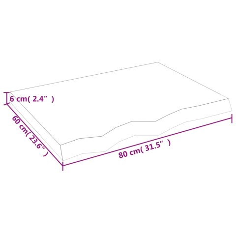 BLAT DO ŁAZIENKI CIEMNOBRĄZOWY 80X60X(2-6)CM LITE DREWNO