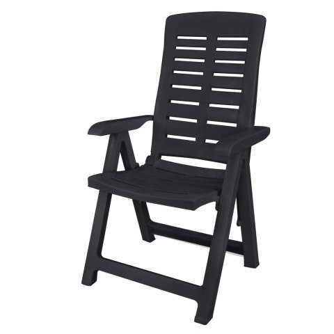 11-CZĘŚCIOWY ZESTAW MEBLI OGRODOWYCH Z PLASTIKU ANTRACYTOWY