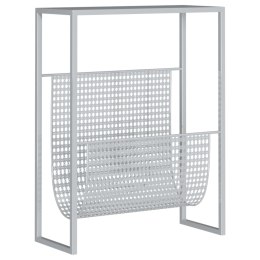 STOJAK NA GAZETY SREBRNY 35X15X45CM STAL