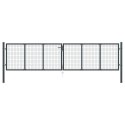BRAMA OGRODOWA Z SIATKI GALWANIZOWANA STAL 400X125CM SZARA