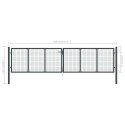 BRAMA OGRODOWA Z SIATKI GALWANIZOWANA STAL 400X125CM SZARA