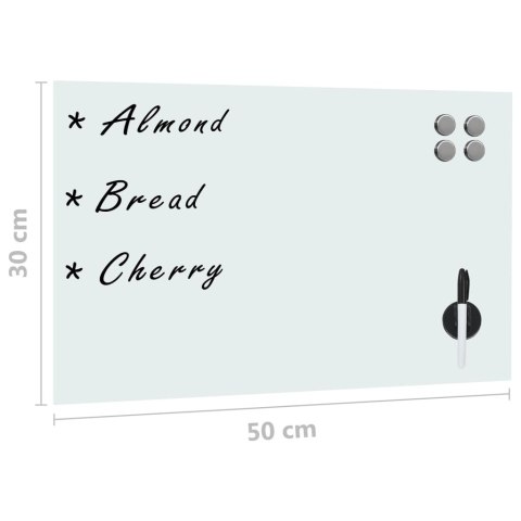 ŚCIENNA TABLICA MAGNETYCZNA SZKLANA 50X 30CM
