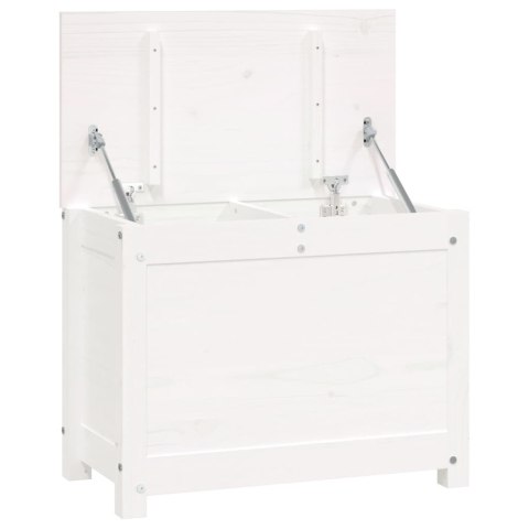 SKRZYNIA DO PRZECHOWYWANIA BIAŁA 60X32X45,5CM LITA SOSNA